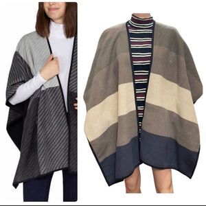 Ike Behar Fleece Colorblock Fashion Wrap One Size